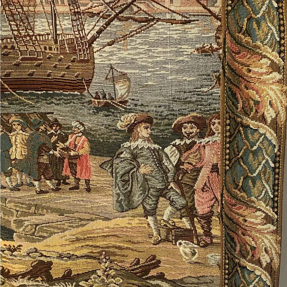 NWT The Galleon Metrax Ship Harbor Tapestry - made in Belgium